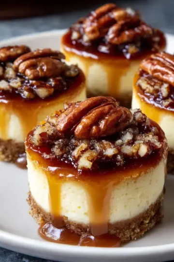 Mini Caramel Pecan Creme Brulee Cheesecakes Recipe