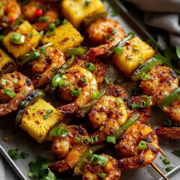 Simple Grilled Pineapple Shrimp Skewers