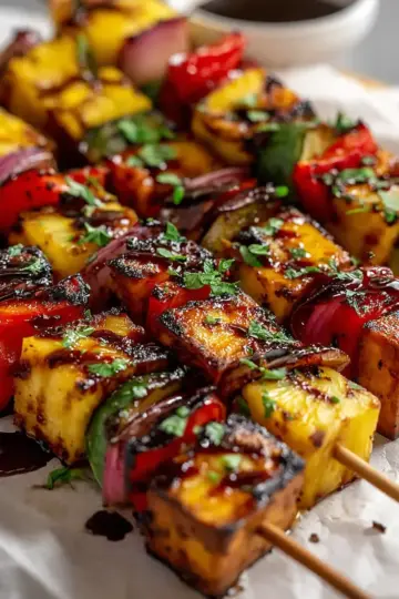 Tasty Grilled Pineapple Tofu Skewers