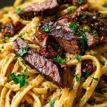 One-Pan Creamy Cajun Honey Garlic Steak Pasta Delight