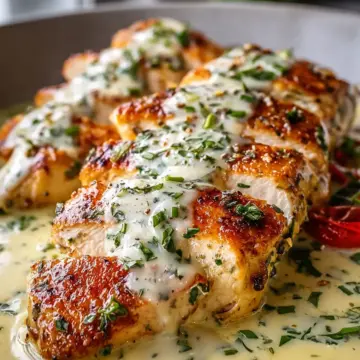 Baked Caesar Chicken with Creamy Parmesan Sauce Recipe