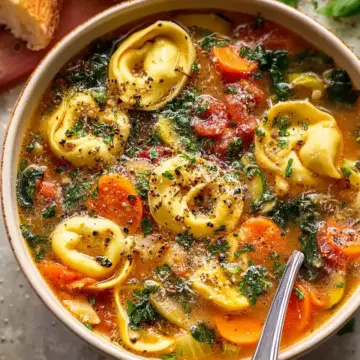 Classic Vegetarian Tortellini Soup