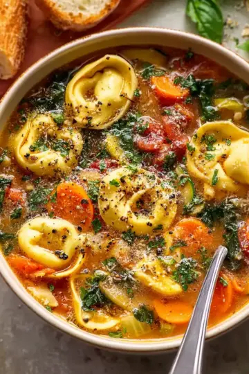 Classic Vegetarian Tortellini Soup